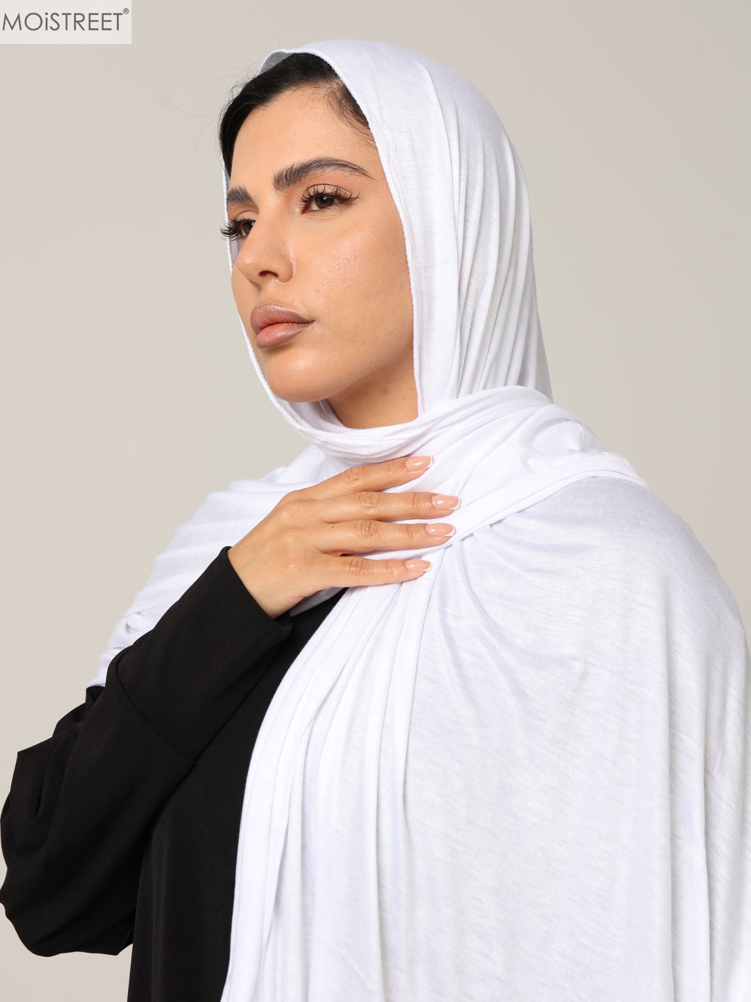 MOiSTREET Hijab White Jersey
