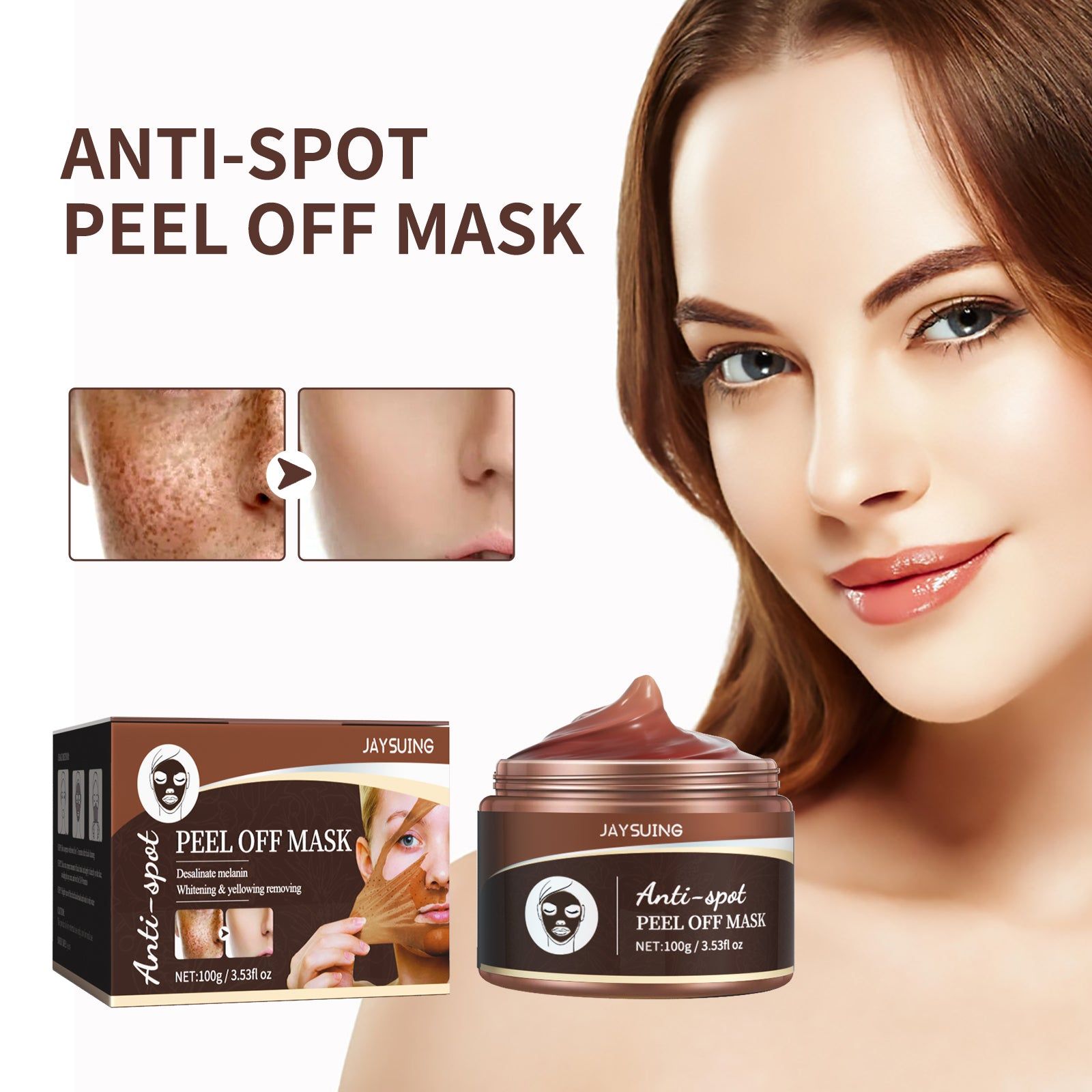Brightening Peel Mask for Spot Removal, Fade Melanin, Hydrate, Firm, Glow ,100g