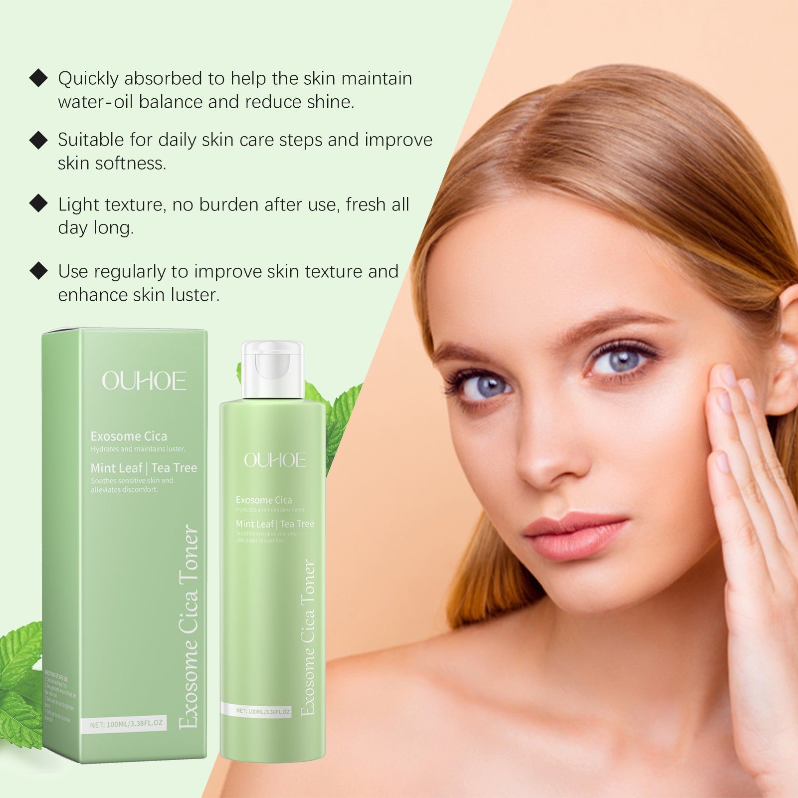 Centella Facial Toner for Hydrating, Soothing, Pore Shrinkage, Skin Care ,100ml