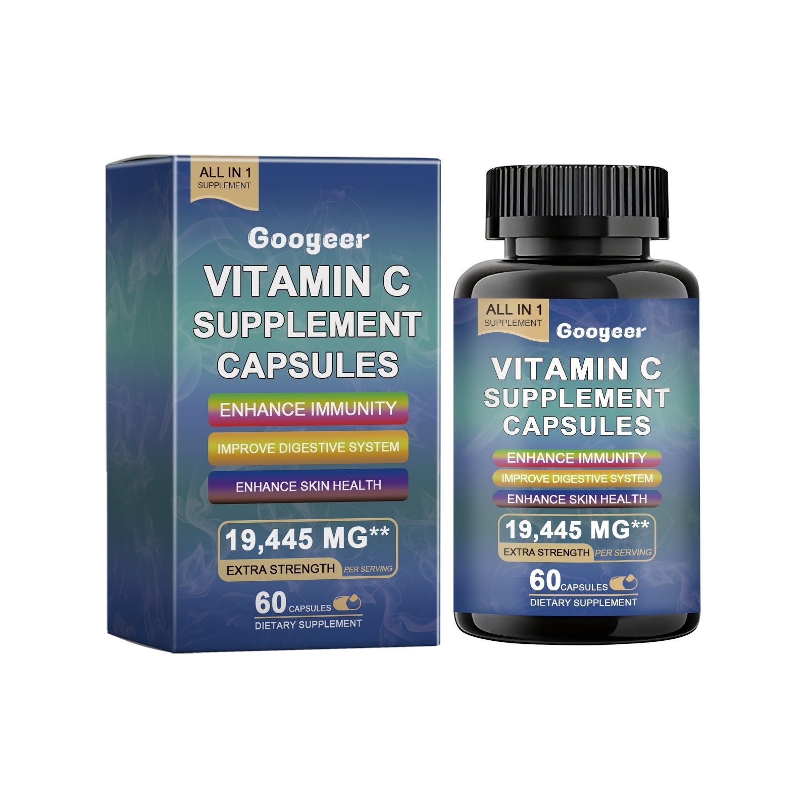 Vitamin C Capsules for Body Care, Immune Boost, Antioxidant Support, Daily Health Supplement ,60 capsules