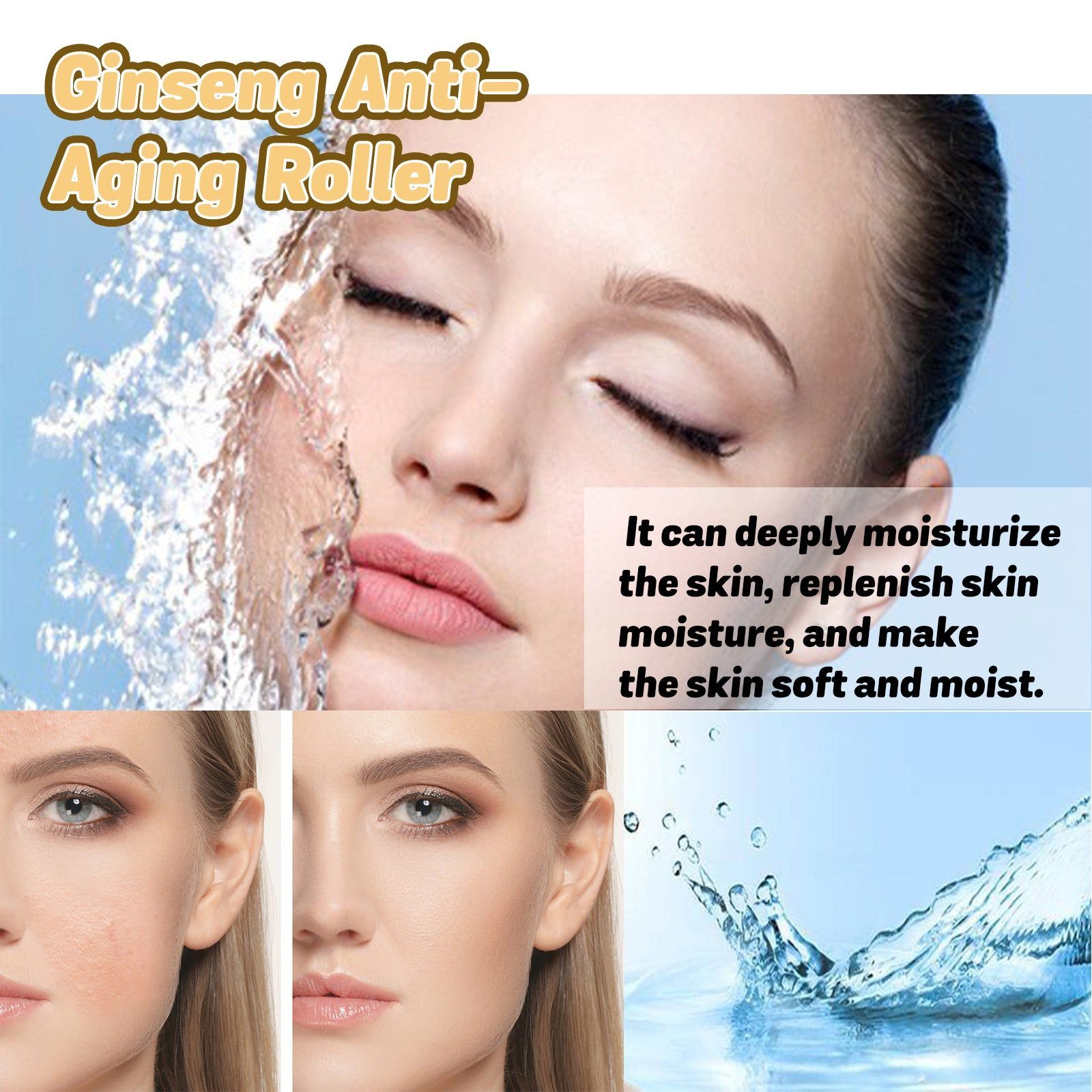 Revitalize Skin with Ginseng Anti-Aging Roller, Reduce Wrinkles, Boost Firmness ,8ml