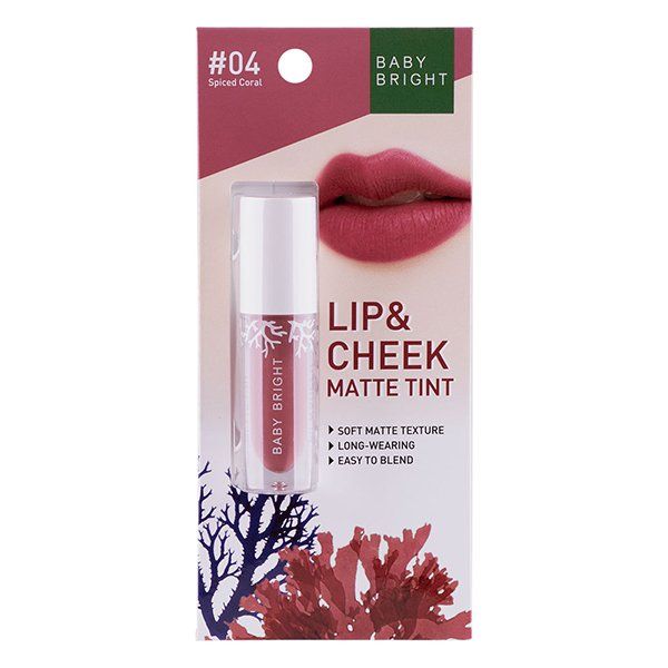 LIP & CHEEK MATTE TINT 2.4G BABY BRIGHT (M) #04 SPICED CORAL t.