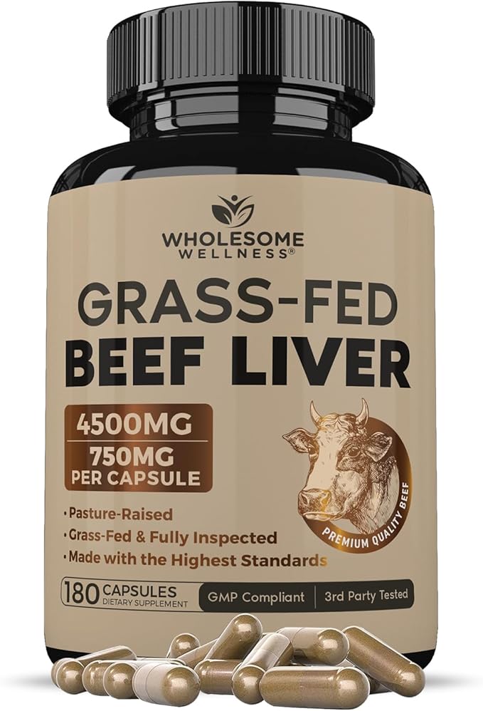 Wholesome Wellness Grass Fed Beef Liver Capsules 180