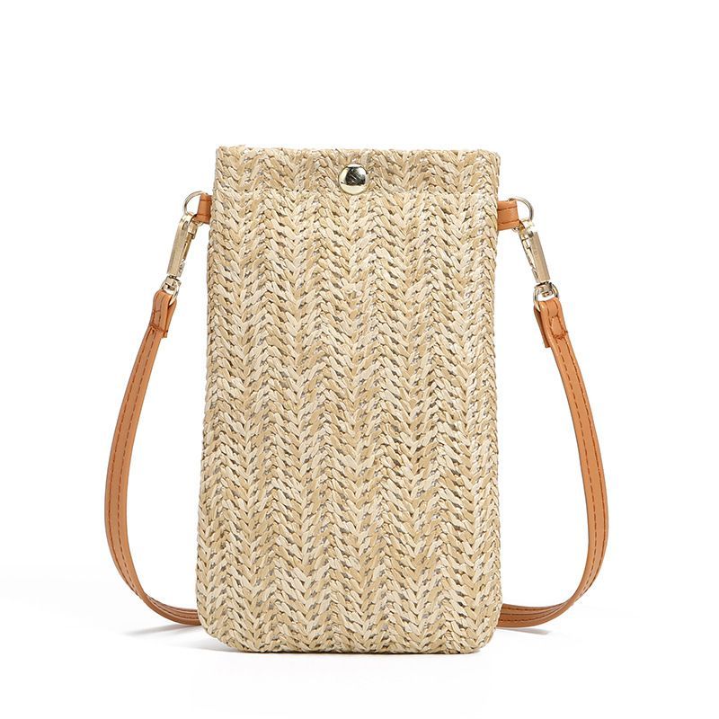 Women Straw Crossbody Shoulder Bag Small Cell Phone Purse Beach Woven Rattan Bags