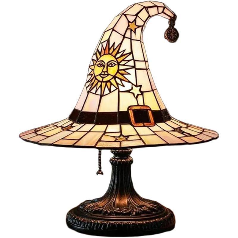 Halloween Witch Hat LED Table Lamp USB Resin Decor