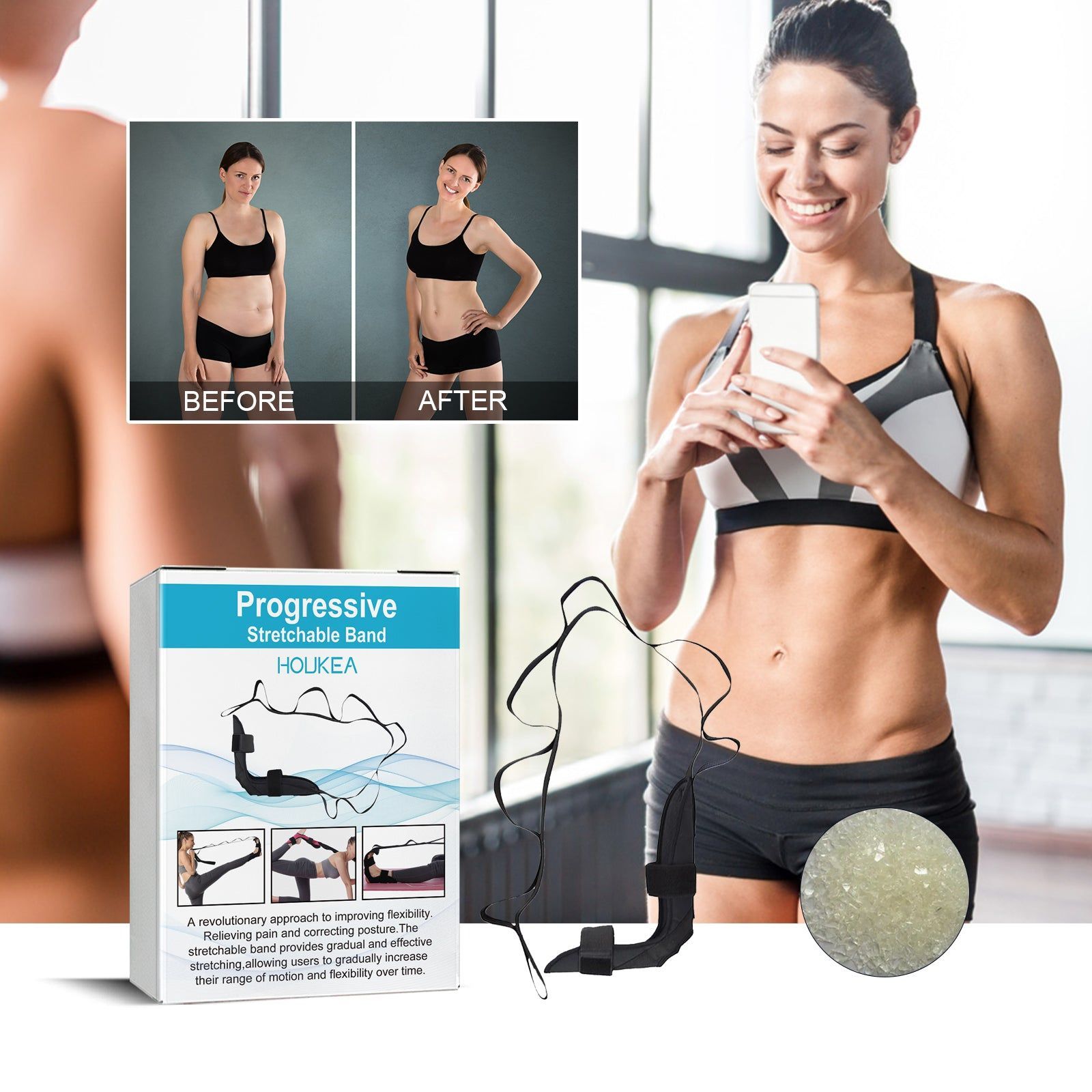 Body Care Stretch Band for Flexibility, Yoga, Muscle Relaxation, Tension Relief ,1pcs