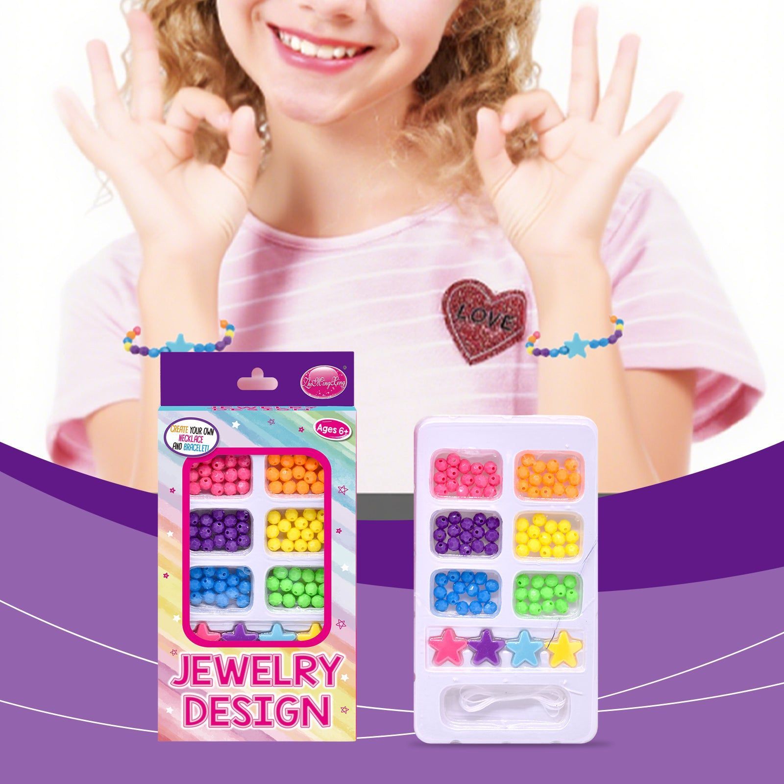 Create Fun DIY Beaded Bracelets for Kids, Creative Handmade Toy Gift ,1pcs
