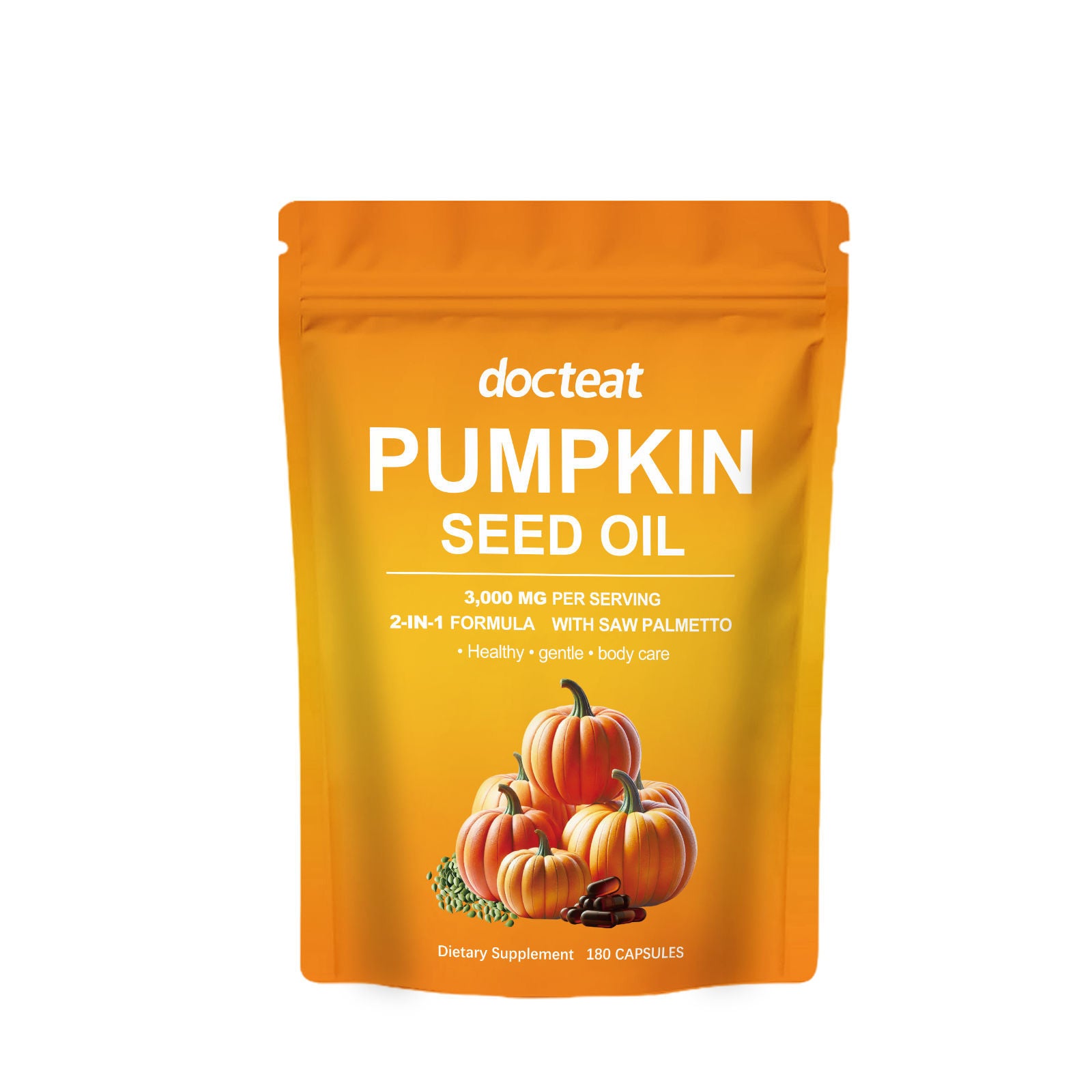 Boost Men's Health with Pumpkin Seed Oil Capsules, Natural Body Care for Prostate & Urinary Support ,180pcs