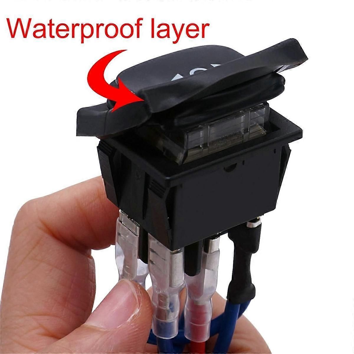 6 Pin Waterproof Reverse Rocker Switch With Pre Crimped Wires
