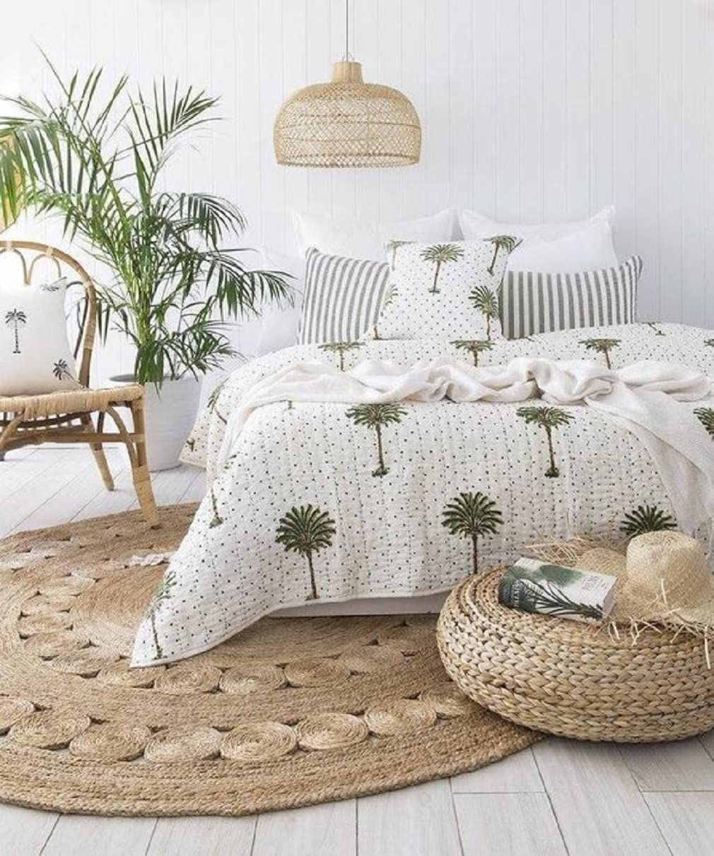 AIESY®  Beautiful Handwoven Jute Flower Rug