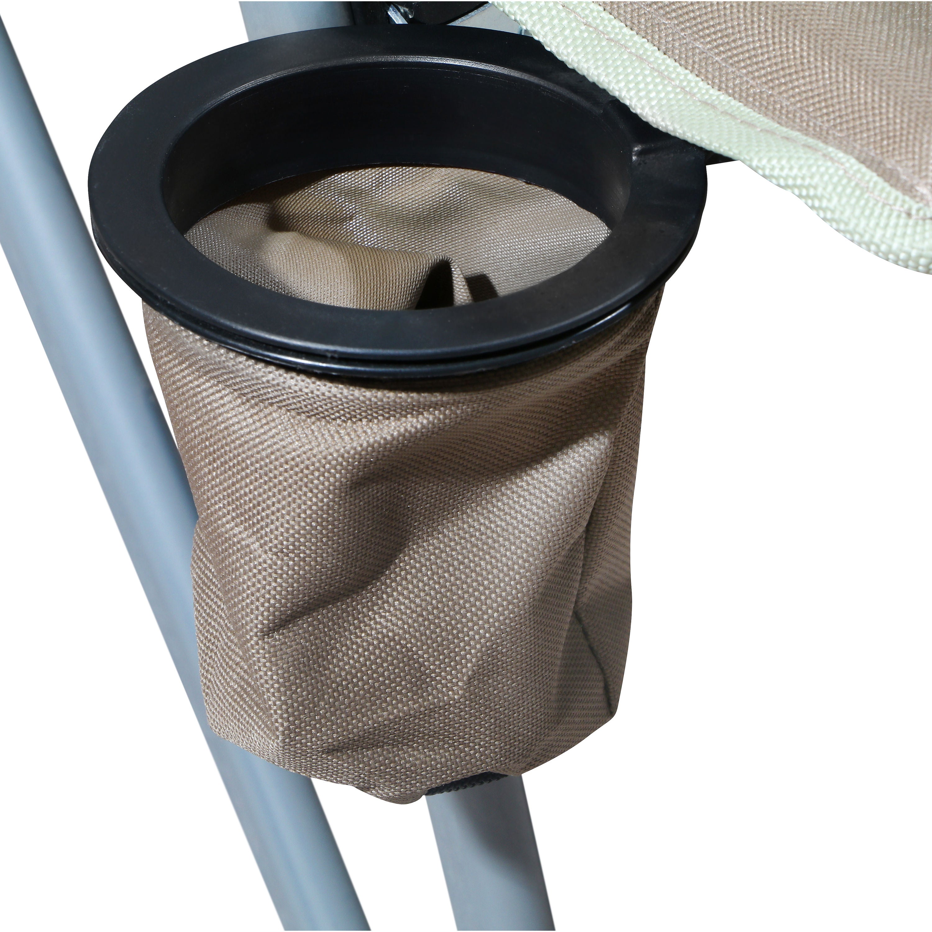 High-Back Folding Camping Chair with Breathable Mesh & Cup Holder