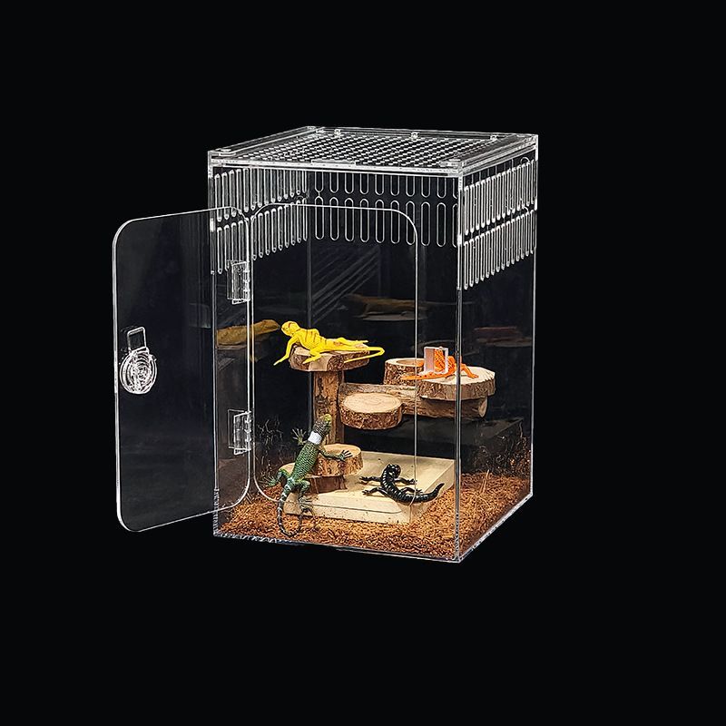 Acrylic Feeding Box Faunarium Transparent Acrylic Habitat Terrarium Reptile Breeding Box