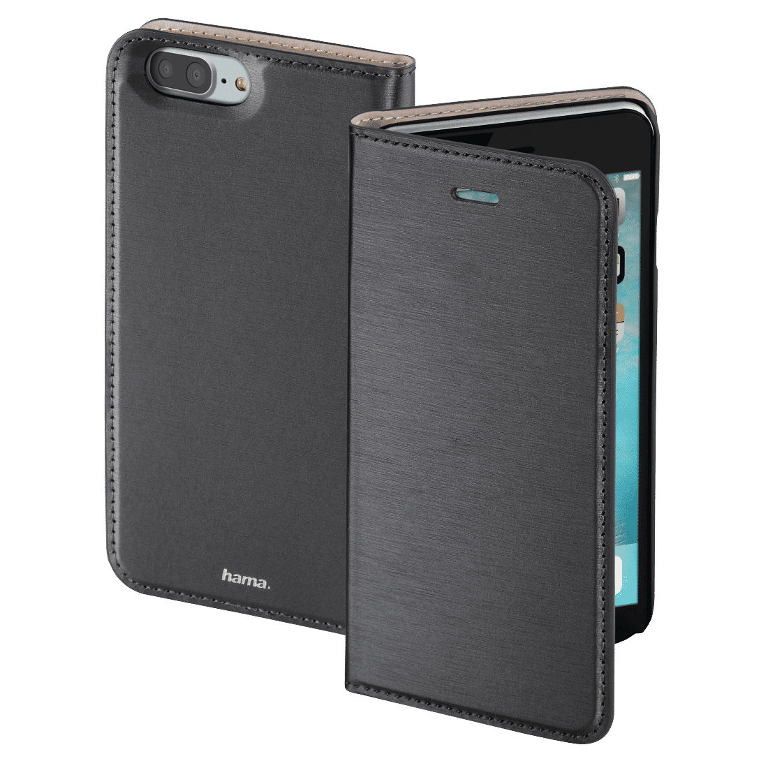 HAMA 177827 "Slim" Booklet Case for Apple iPhone 7 Plus/8 Plus, grey