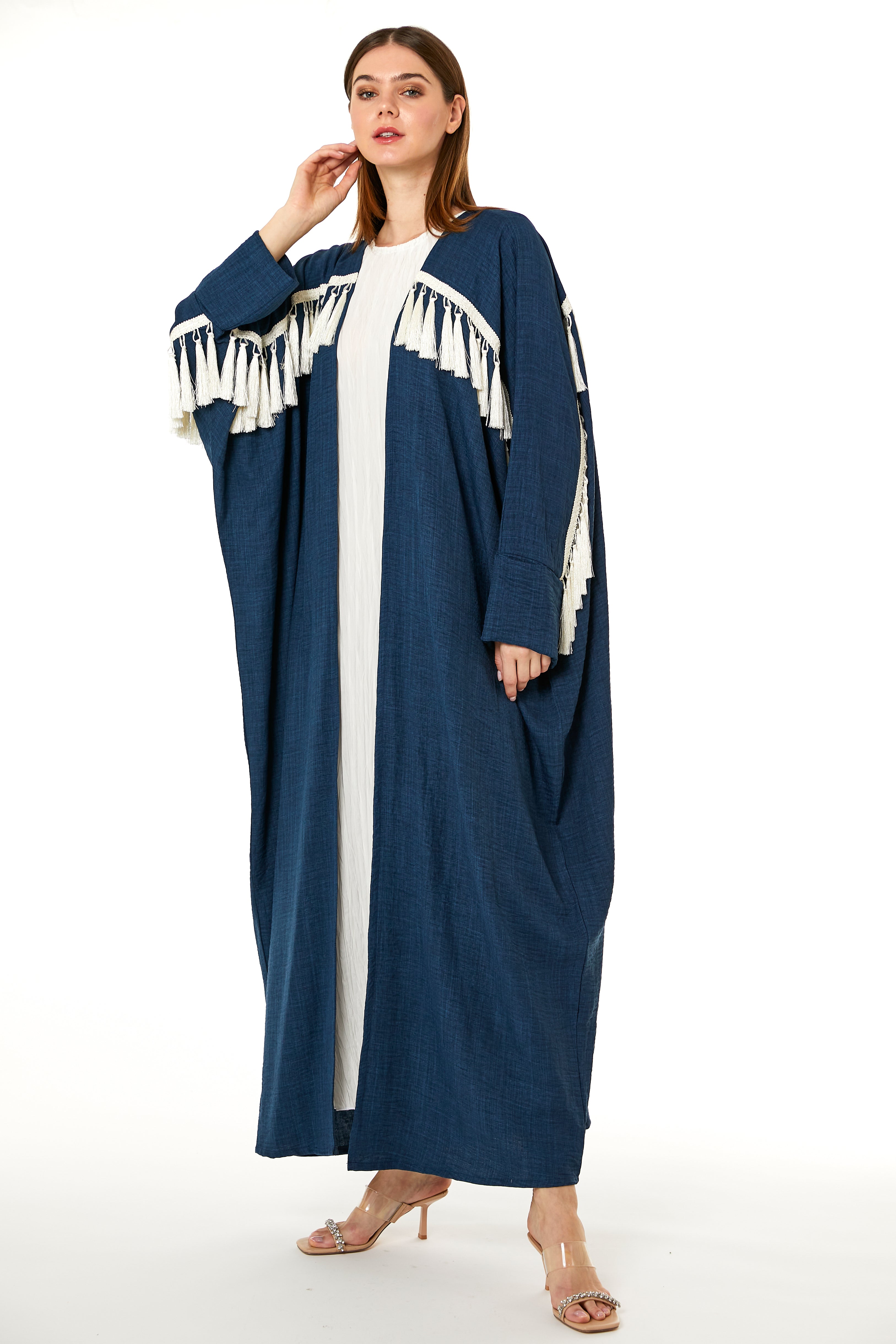 MOiSTREET Navy CEY Melange Abaya