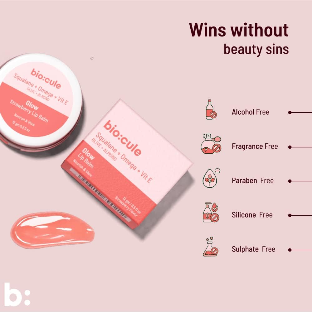 مرطب الشفاه Biocule Glow: سكوالين + أوميغا + فيتامين E 12 جم