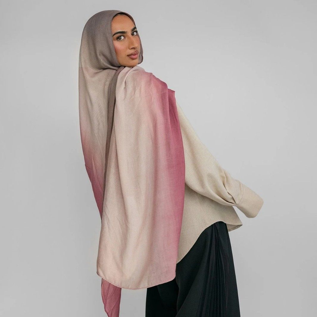 Gradient Chiffon Hijab Scarf for Women Lightweight Long Shawl
