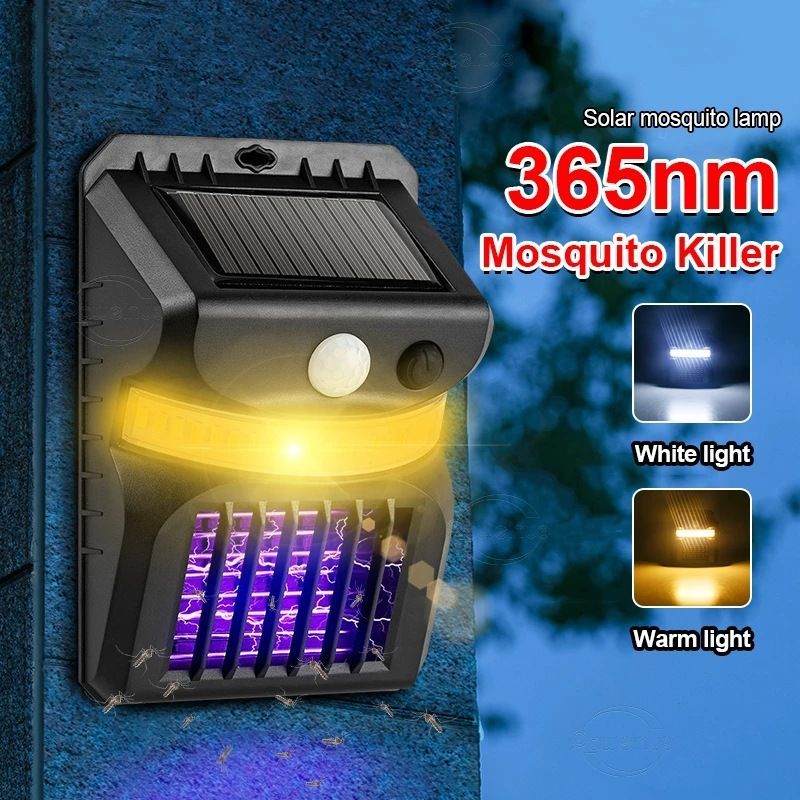 Solar Mosquito Repellent Wall Light Bug Zapper Lamp Electric Shock Lamp For Outdoor Garden