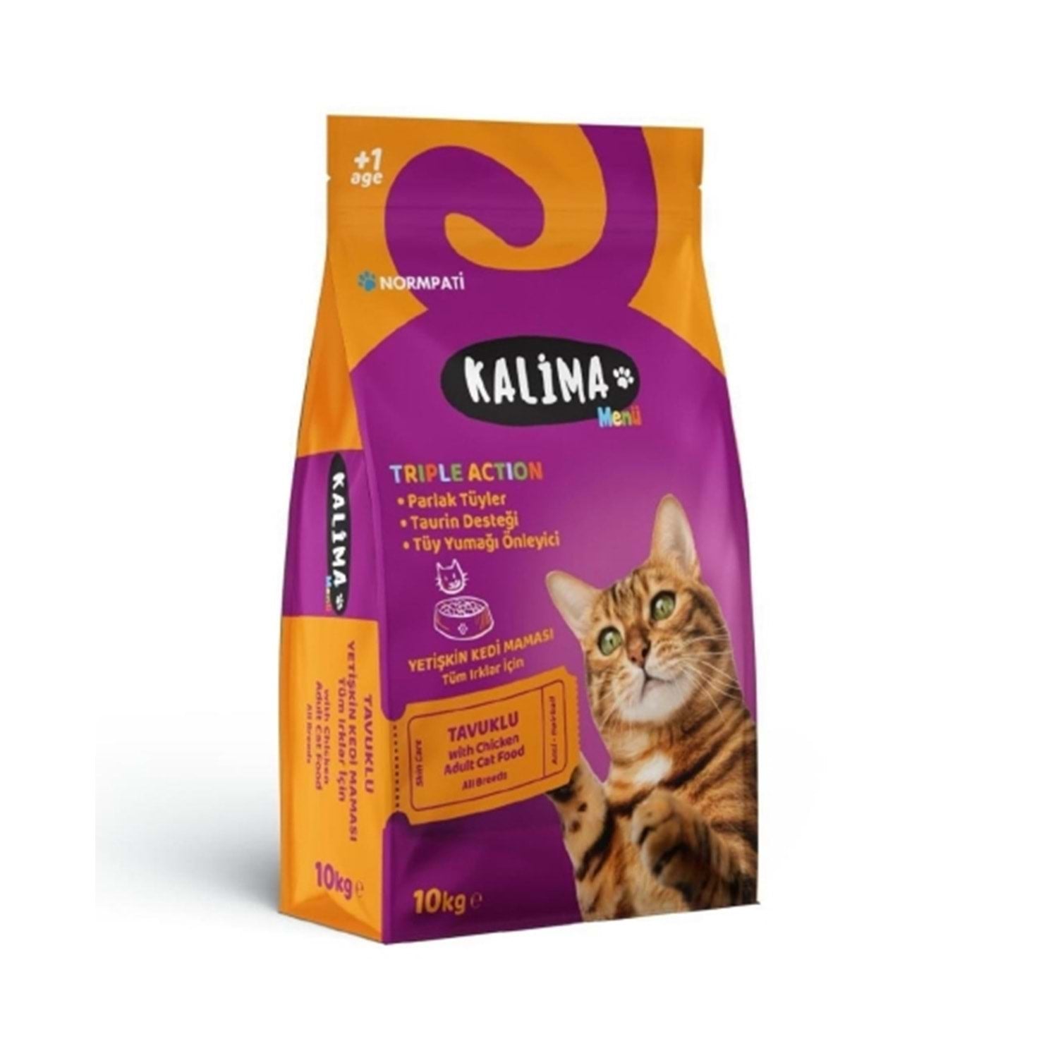 Kalima Adult Cat Food with Chicken, Natural Ingredients, Balanced Nutrition, All Breeds, 10kg