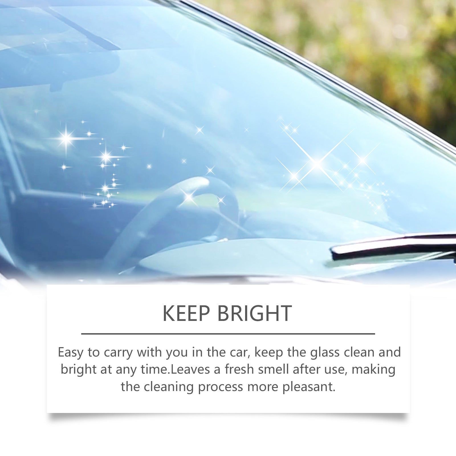Car Cleaning Glass Cleaner, Oil Film Remover, Stubborn Stain Removal, Easy to Use ,1set
