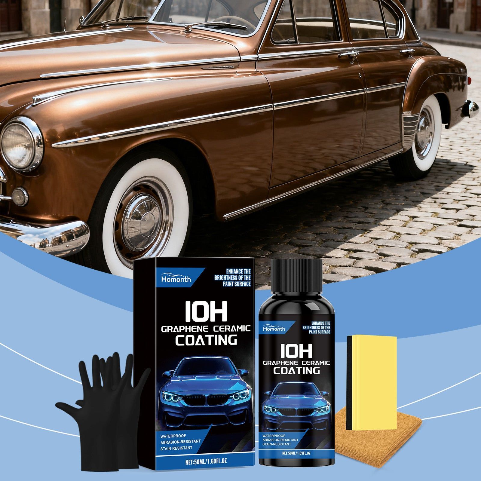 Car Care Ceramic Coating Kit, Ultra Gloss, UV & Oxidation Protection, Easy Application ,1set