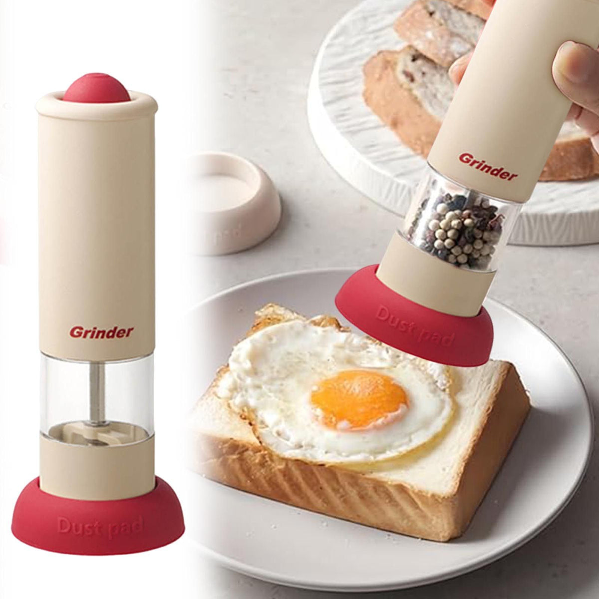 Electric Pepper and Salt Grinder Set Battery Powered Ground Seasoning Pepper for Home Kitchen