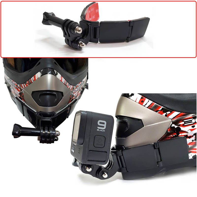 Motorcycle Integrated Hinge Helmet Chin Stand Camera Accessories For gopro10 hero9