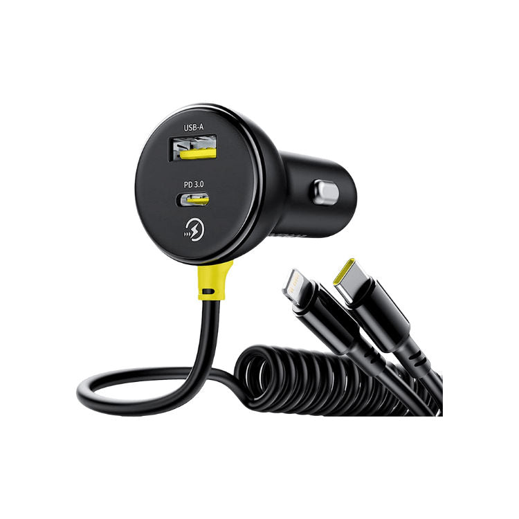 Baseus Circular PlasticCarCharger (U+C)+(C&amp;L)Cable