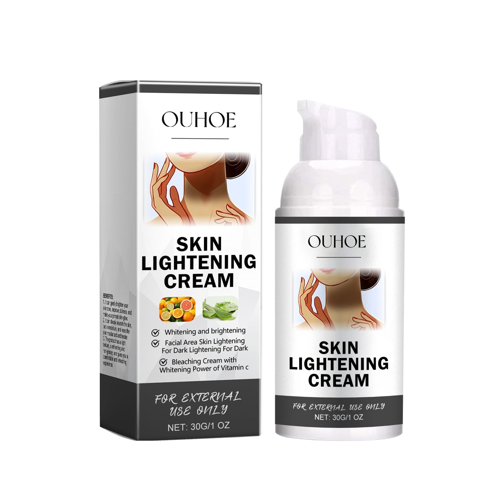 Brightening Moisturizing Cream for Face and Eyes, Hydrating, Nourishing, Anti-Aging, Glowing Skin ,30g