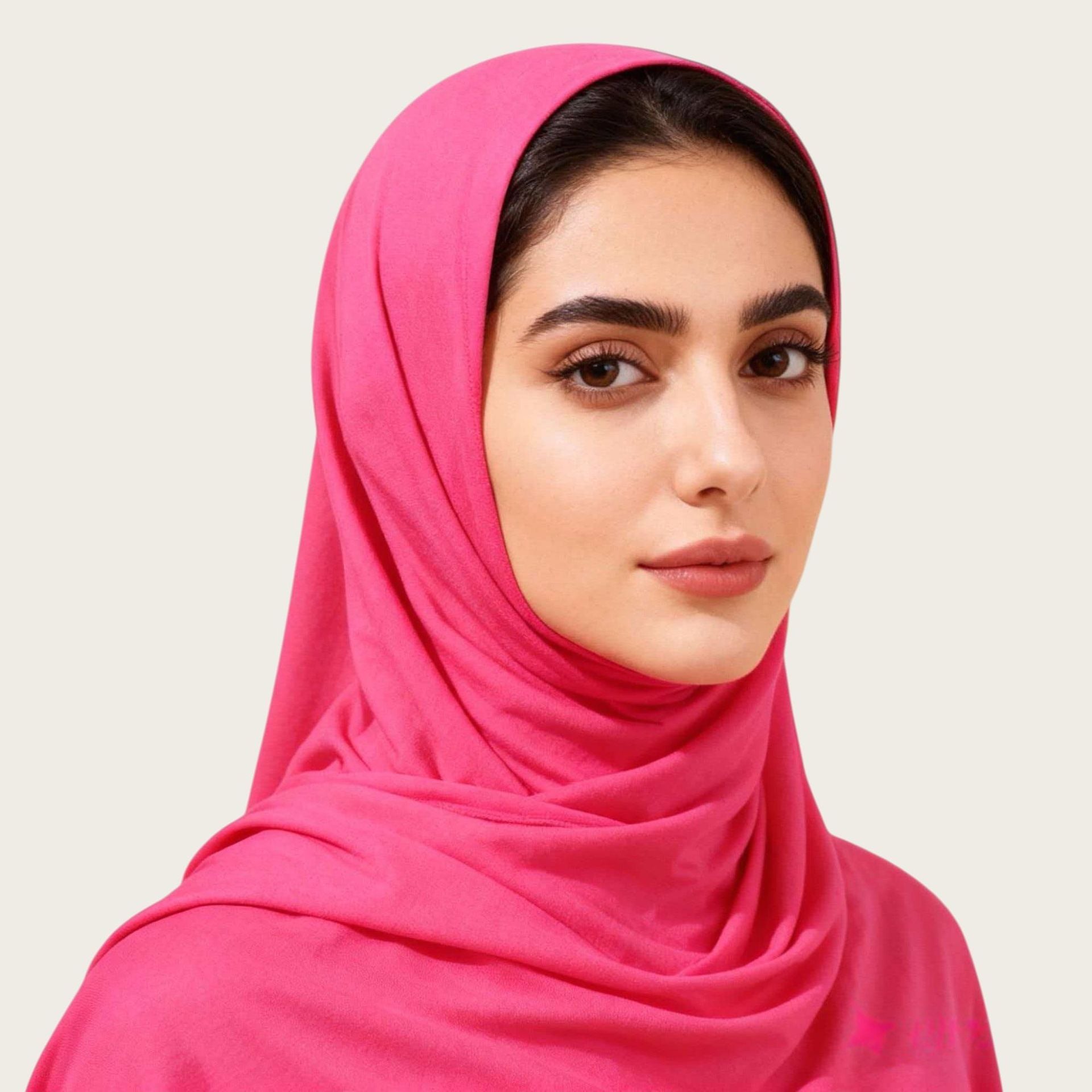 Green Cotton Silk Feel Hijab Scarf for Women 180x55cm