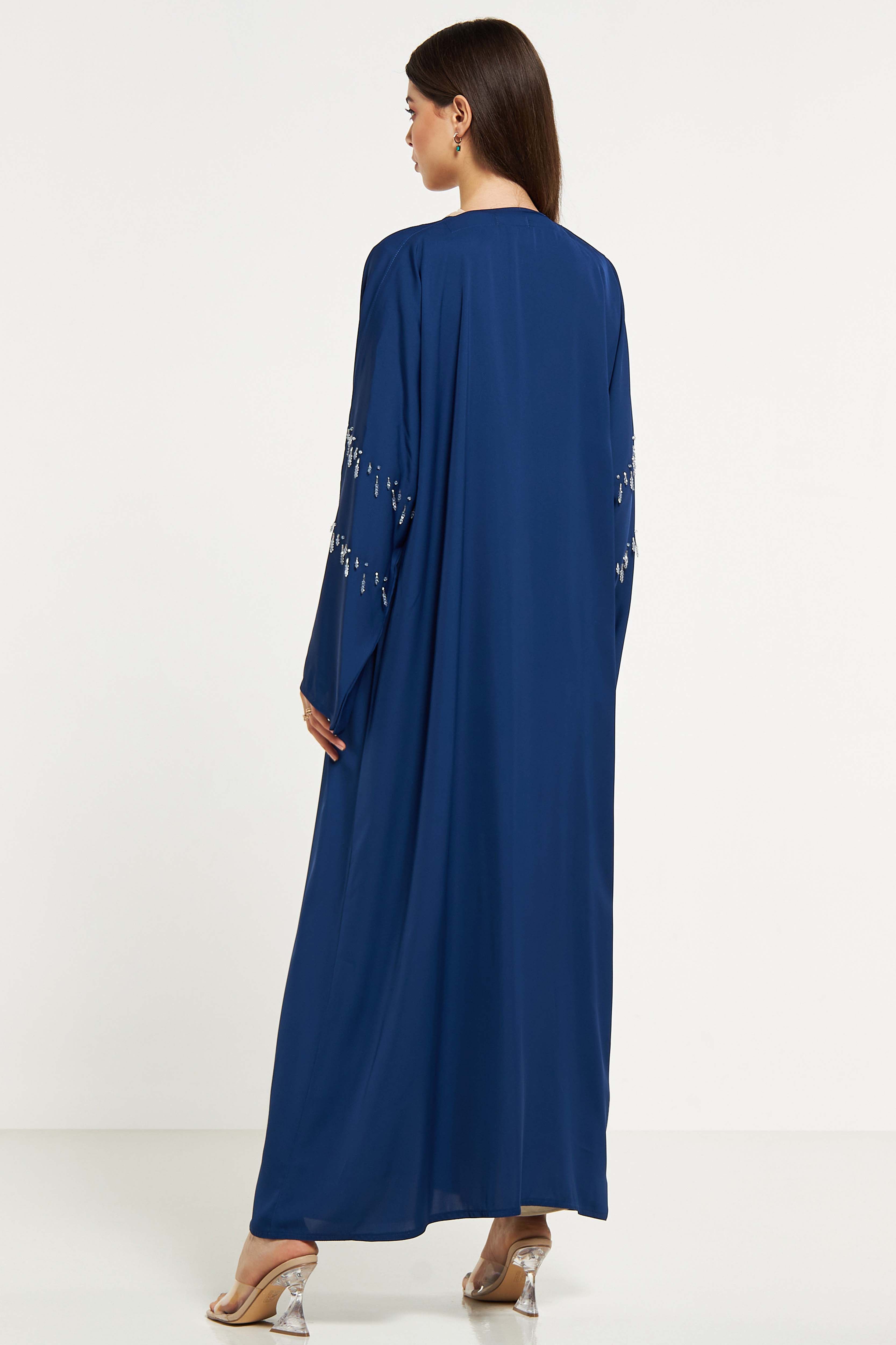 MOiSTREET Embellished Abaya with Sheila