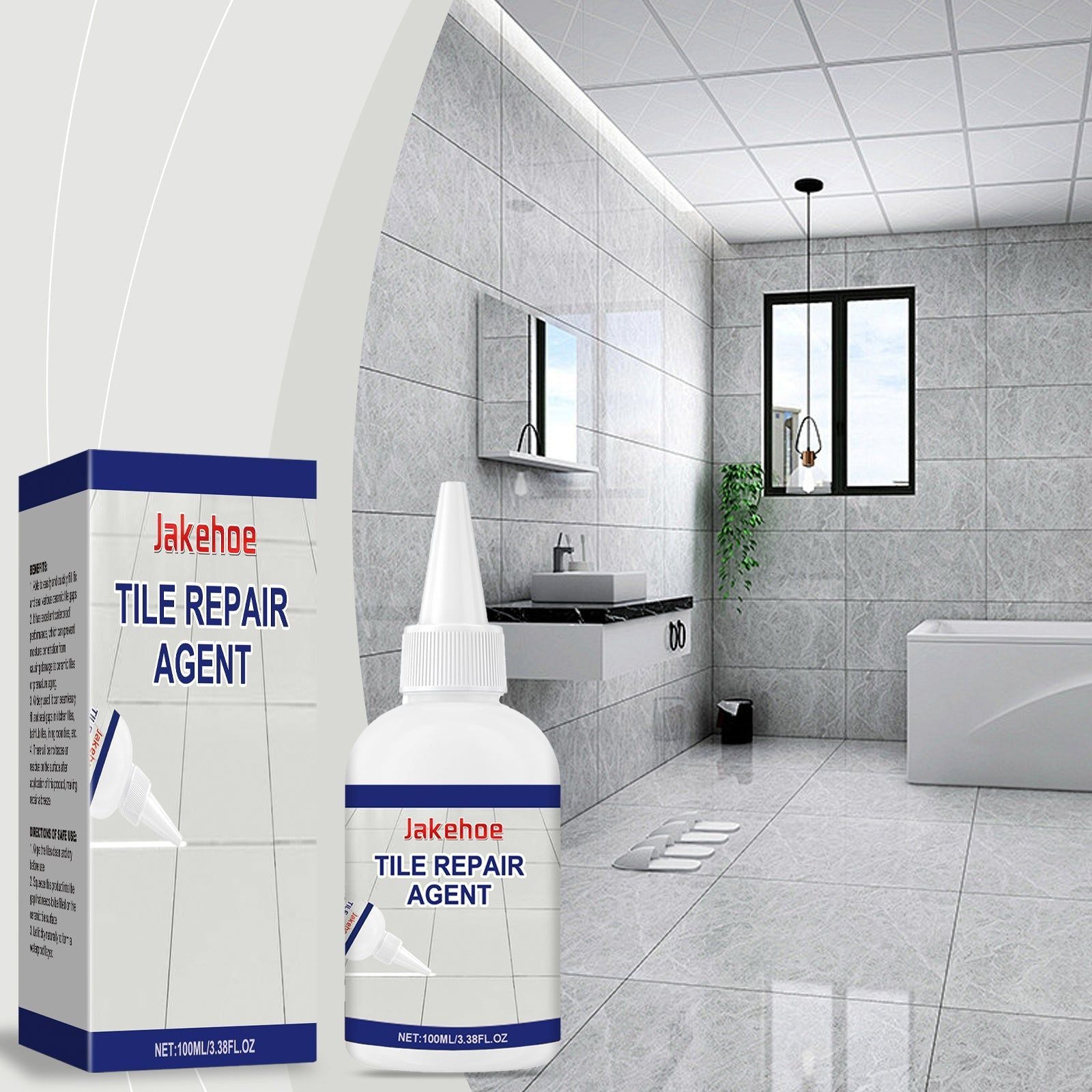 Premium Tile Repair Adhesive Waterproof Crack Filler for Bathroom Kitchen, Mold Resistant, Fast Fix ,100ml