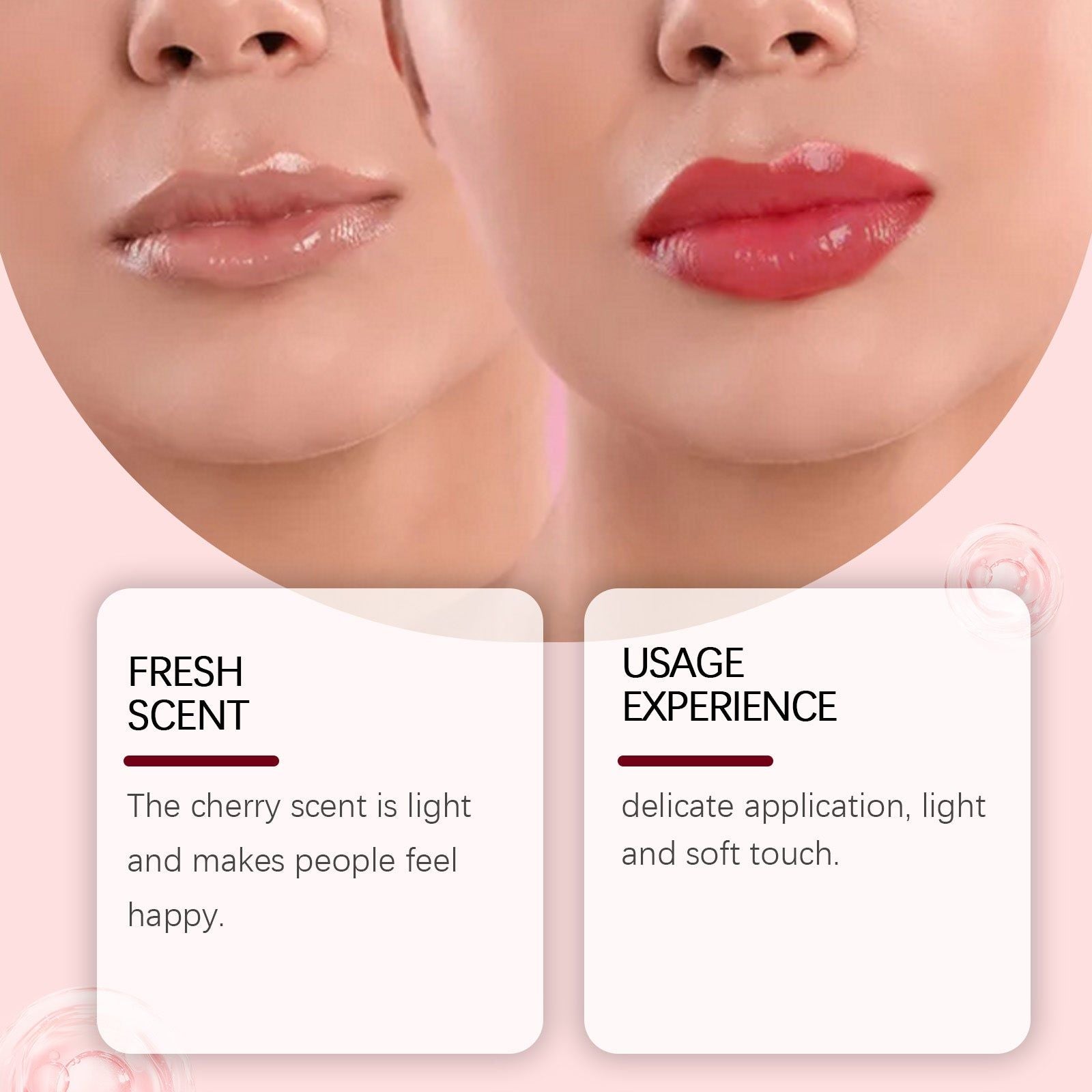 Cherry Lip Care Oil for Moisturizing and Brightening, Hydrating Lip Gloss, Nourishing Lip Essence ,2.5ml