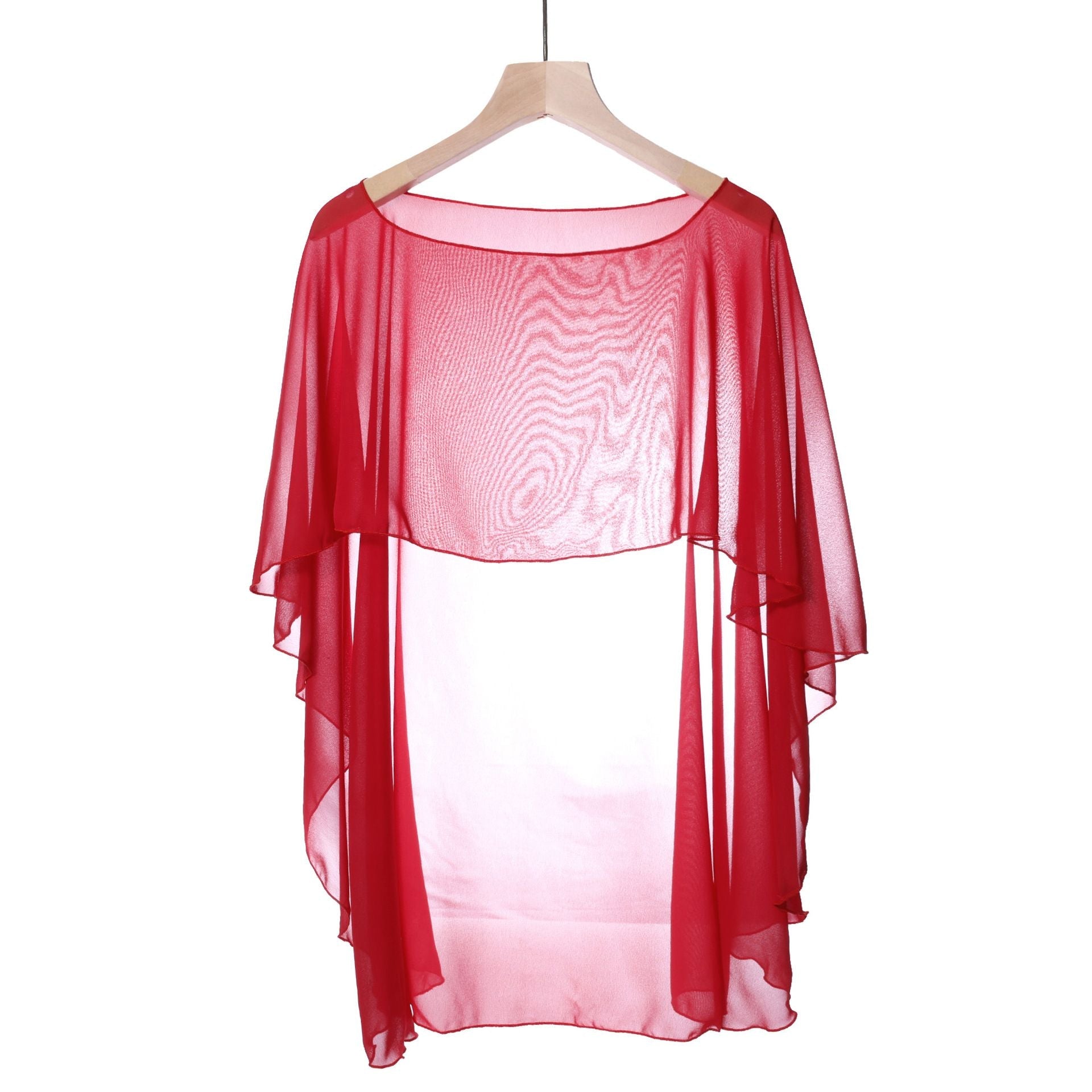 Black Chiffon Cape Shawl for Women Lightweight Sheer Wrap