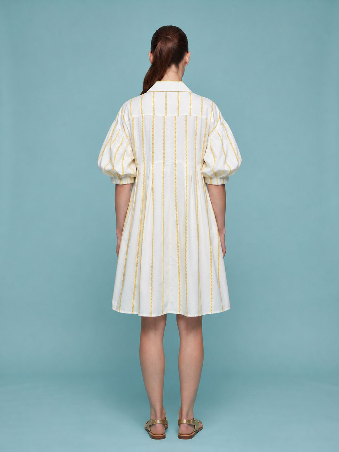 Tendresse Boutique White & Yellow Sequin Dress