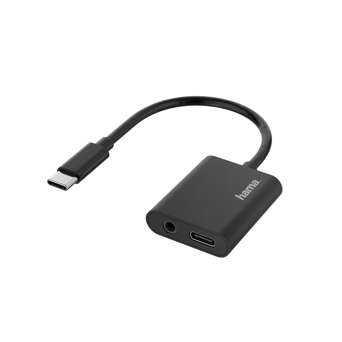 HAMA 200319 Audio Adapter, 2 in 1, USB-C Plug - 3.5 mm Jack / USB-C Socket, Audio + Charger