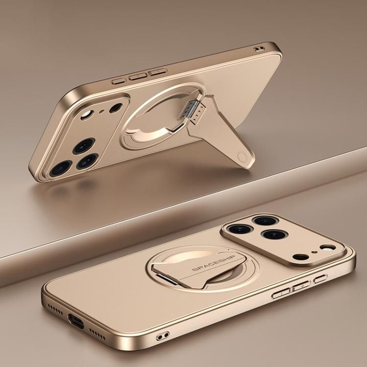 For iPhone 18 Pro Max / iPhone 17 Pro Max Spaceship MagSafe Folding Holder Phone Case