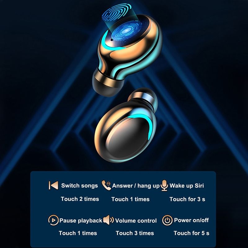 F9-5C Breathing Light + Digital Display Bluetooth Earphone