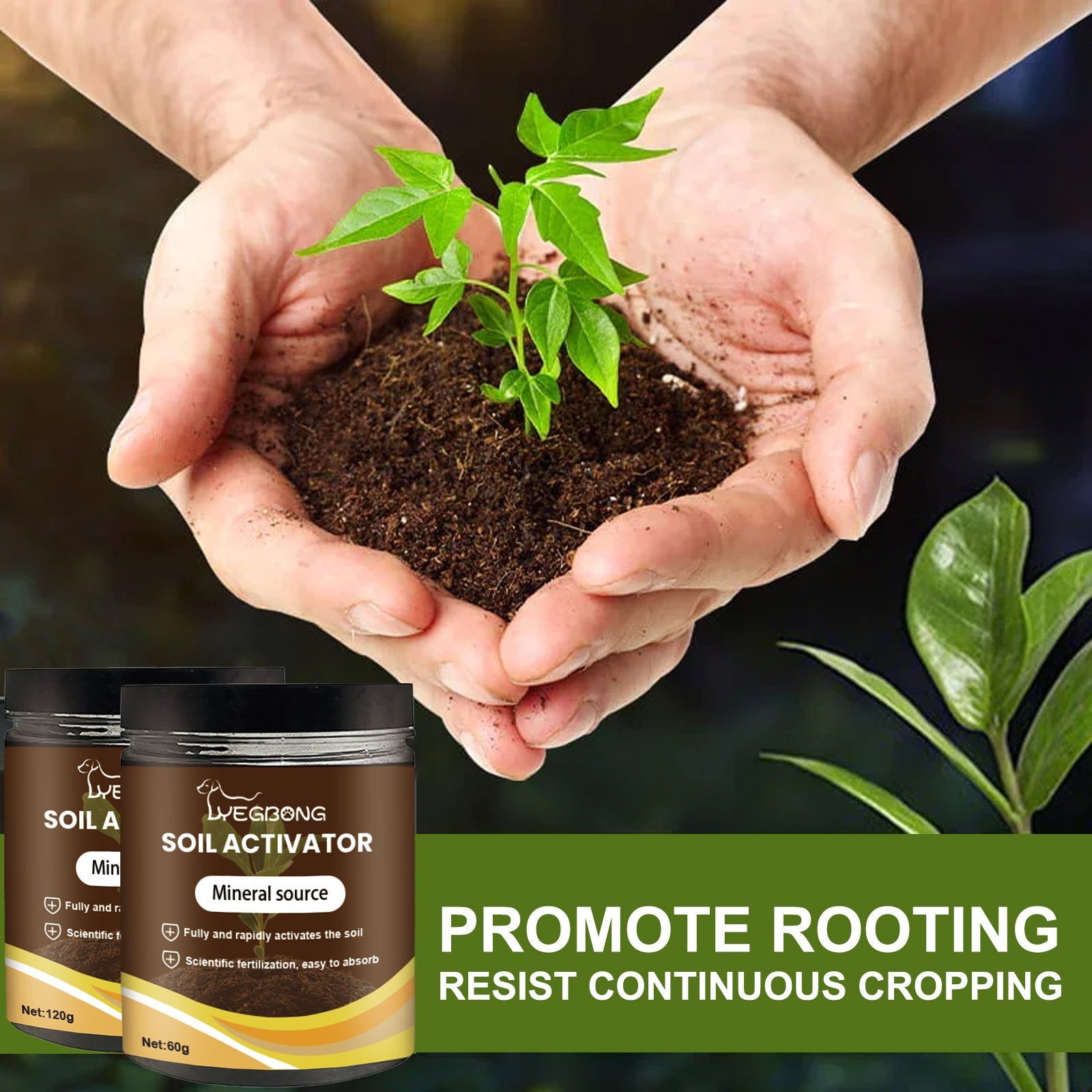 Boost Plant Growth and Rooting with Organic Soil Activator, Prevent Soil Compaction ,120g