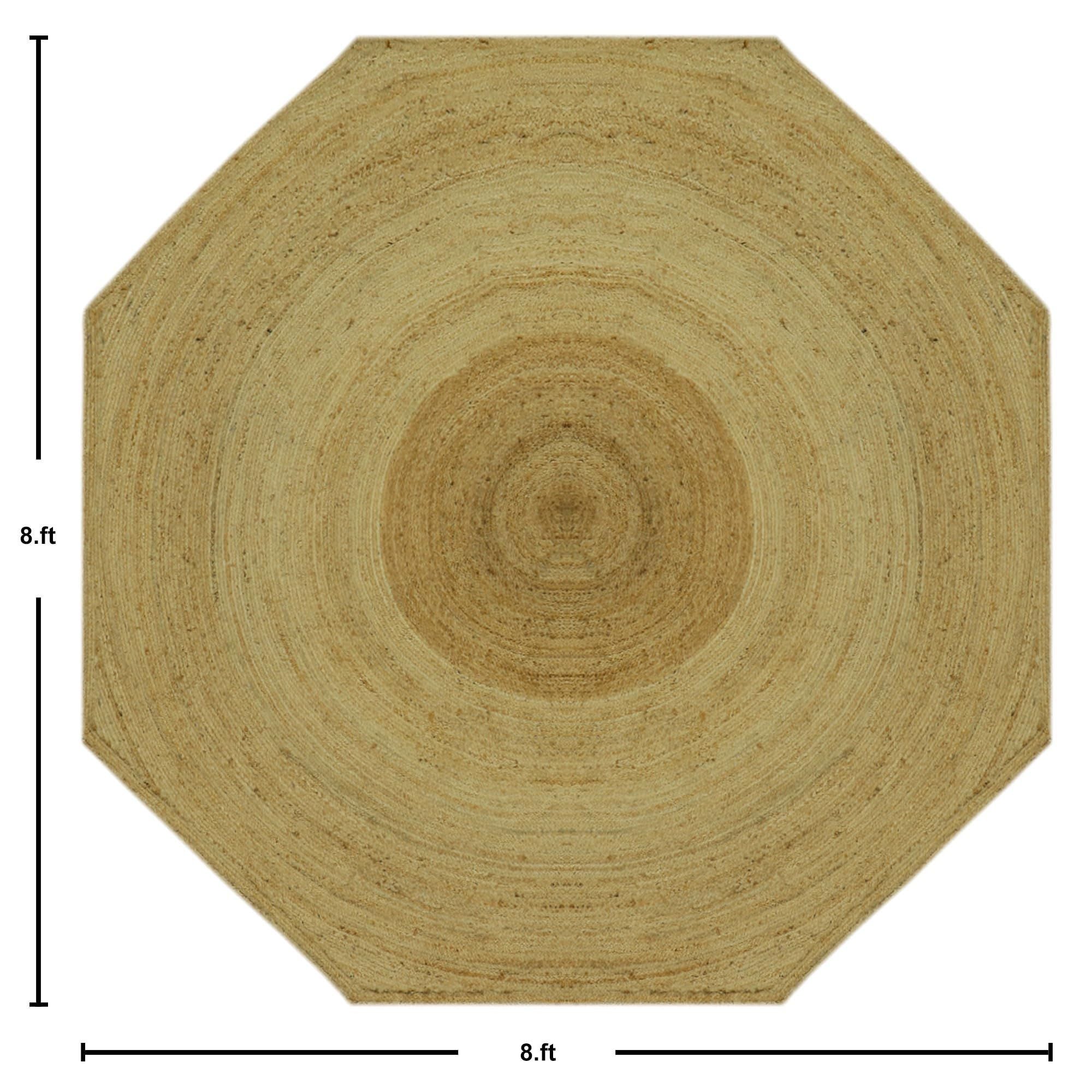 AIESY® Collection Circle Geometric Pattern Jute Area Rug