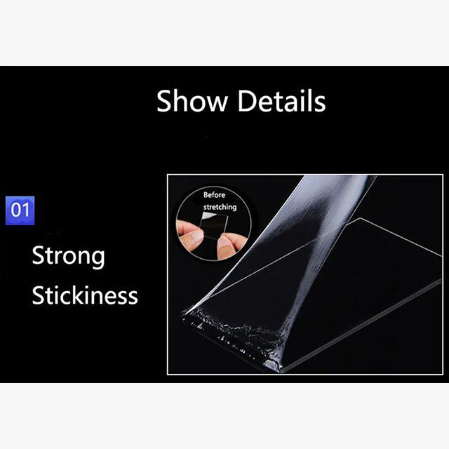 2-Meters Double Sided Transparent Tape - Strong Adhesive for Crafting, DIY, and Home Use