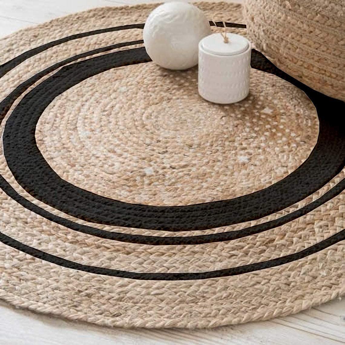 AIESY® Modern Home D Shape Handwoven Jute Rug