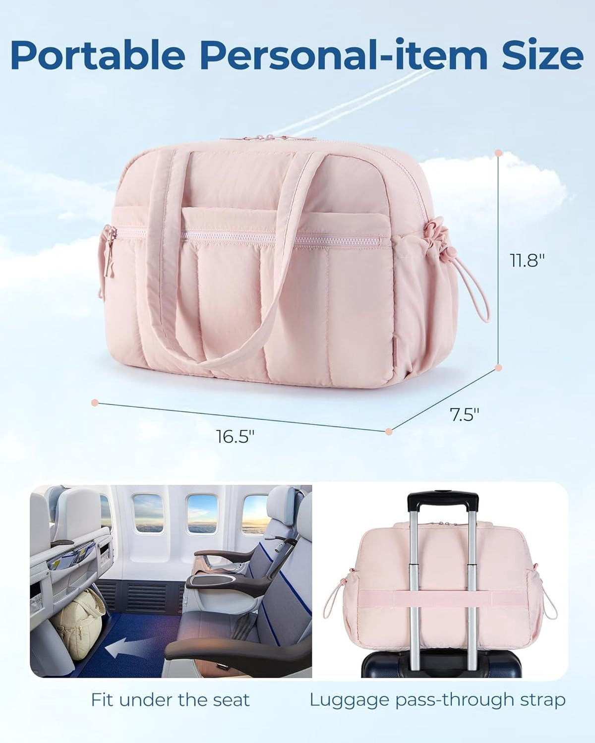 Women Duffle Bag Travel Weekender Carry On Bag Gym Tote with Wet Pocket