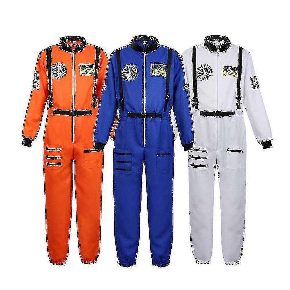 Astronaut Costume Space Suit For Adult Cosplay Costumes Zipper Halloween Costume Couple Flight Jumpsuit Plus Size Uniform zxin
