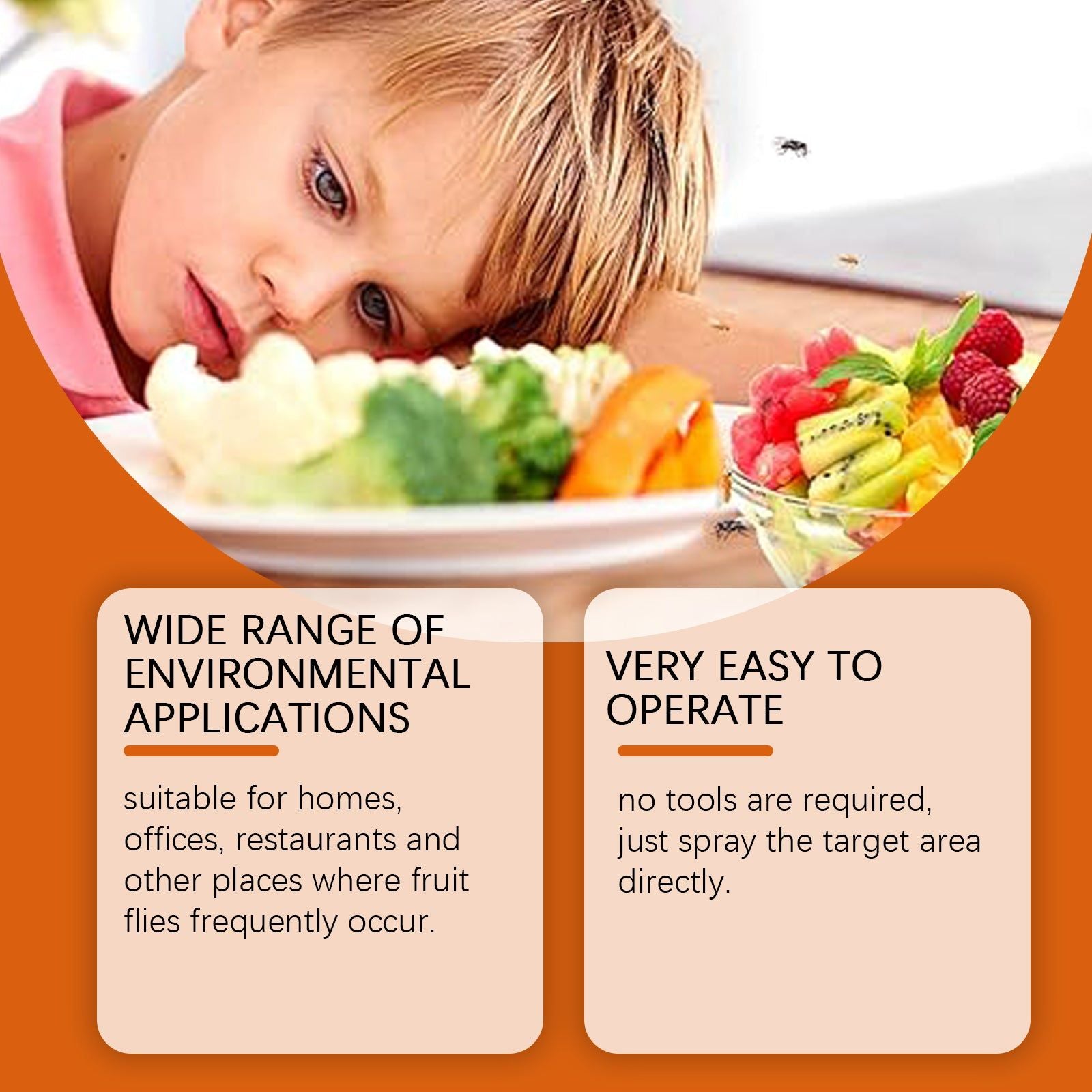 Effective Fruit Fly Trap Spray, Household Cleaning, Kitchen Pest Control, Easy to Use ,30ml