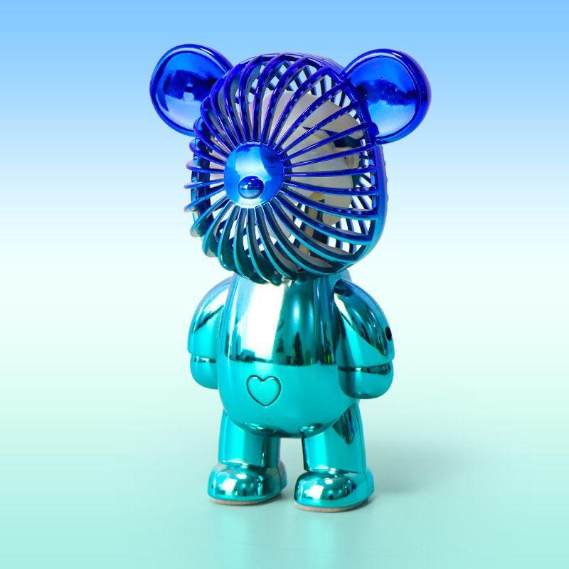 Colorful Bear Fan Gradient Electroplating Bear Electric Fan Portable Fan