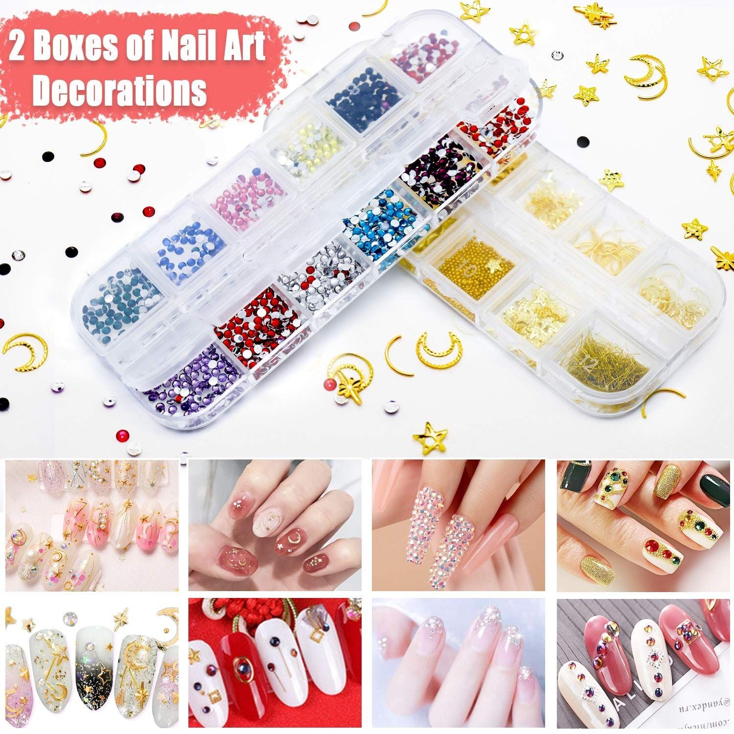 Nail Art Kit Nail Decorations Supplies Nail Art Decals Brushes Rhinestones Dotting Tools
