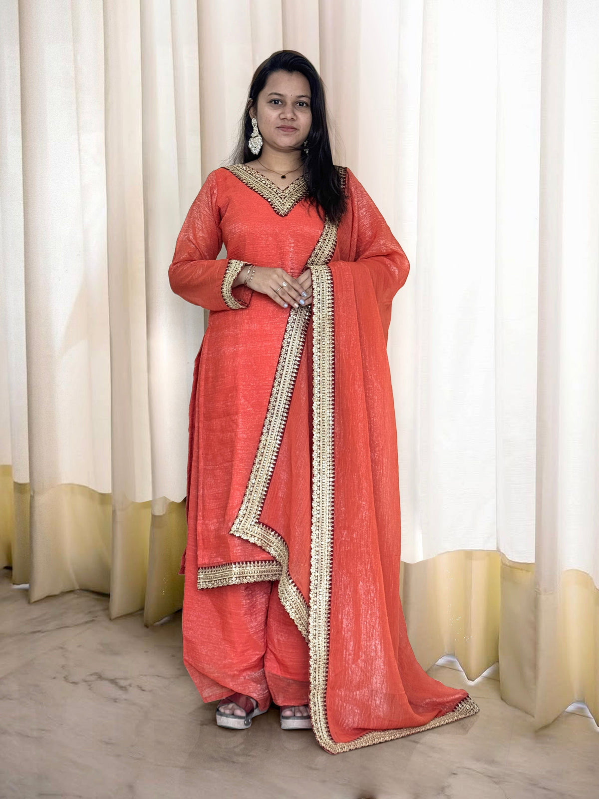 Fab Zone Festive Embroidered Set with Dupatta