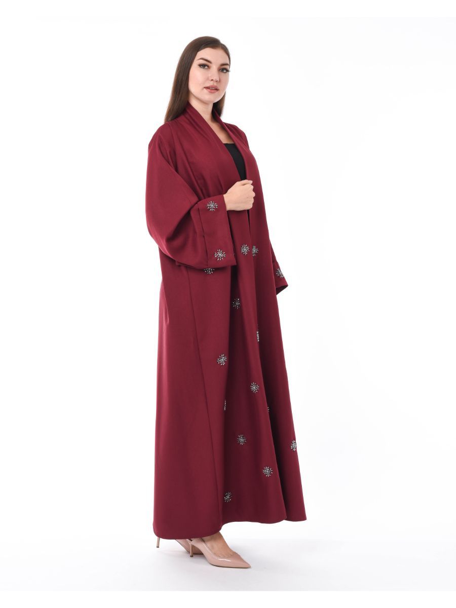 MOiSTREET Cherry Abaya with Hand Embroidery