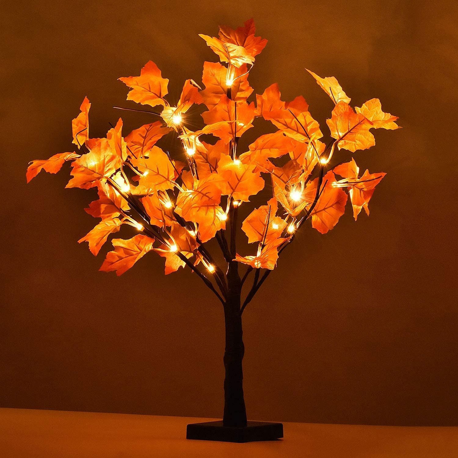 Artificial Maple Tree Light Tabletop Autumn Tree For Thanksgiving Festival Decoration