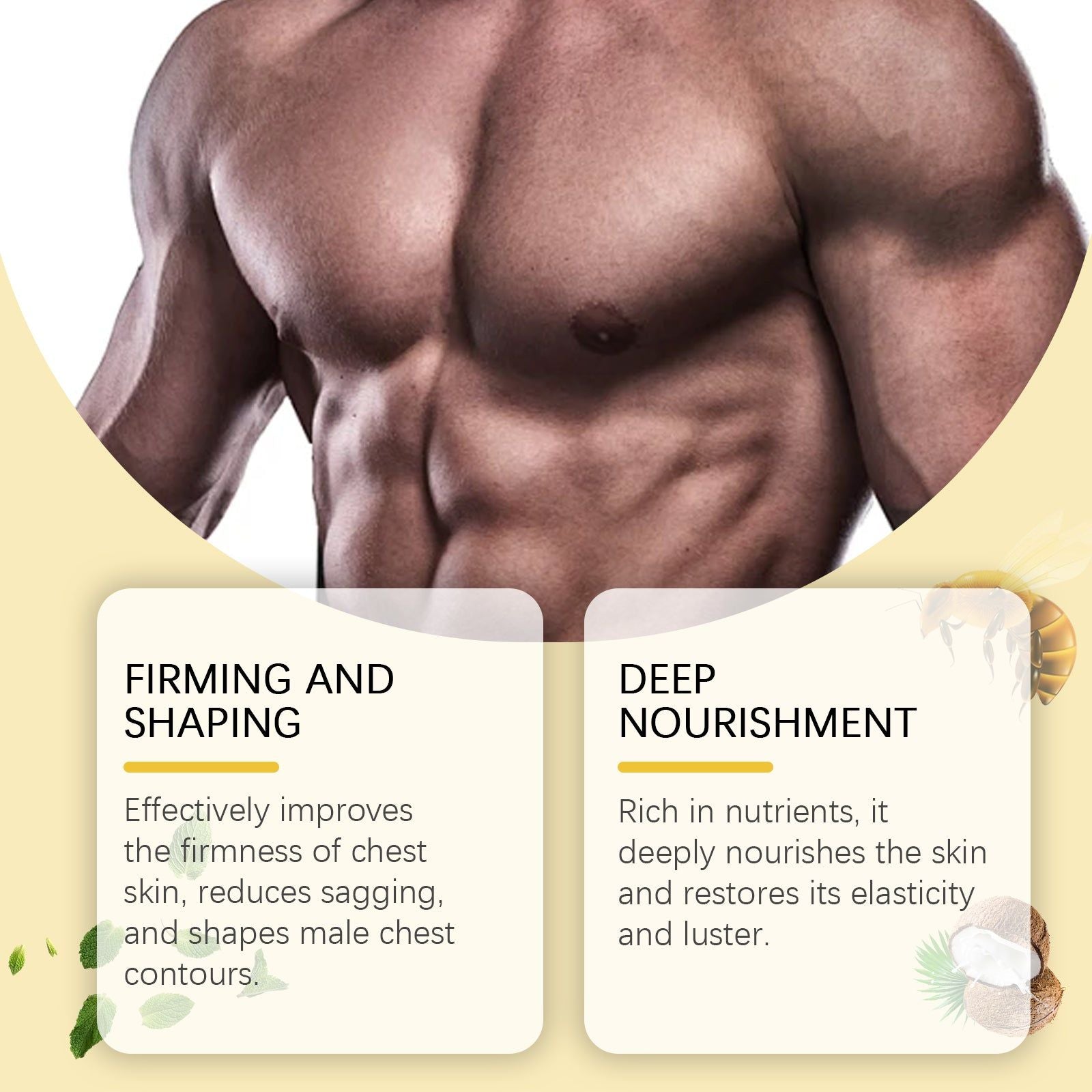 Men's Chest Firming Oil, Male Care, Collagen Boost, Skin Tightening, Moisturizer ,15ml
